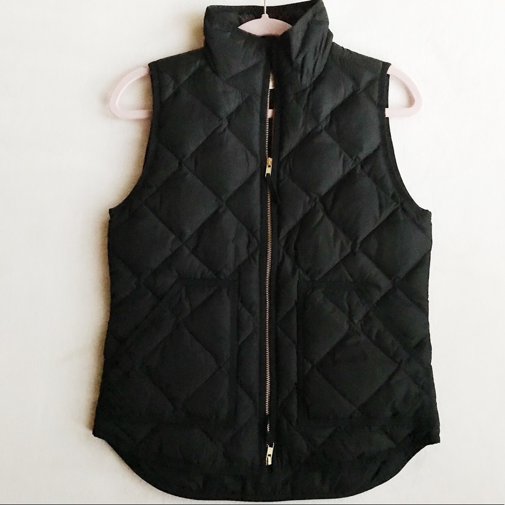 J. Crew Black Quilted Puffer Vest